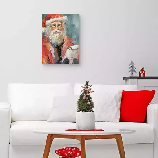 Santa with List Canvas Art Print