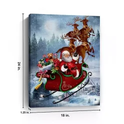 Santa's Take Off Canvas Art Print