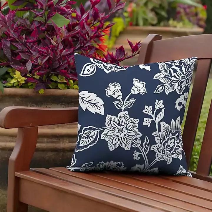 Sapphire Ashland Jacobean Outdoor Pillow