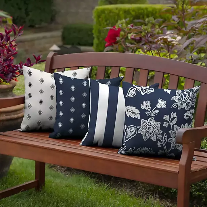 Sapphire Ashland Jacobean Outdoor Pillow