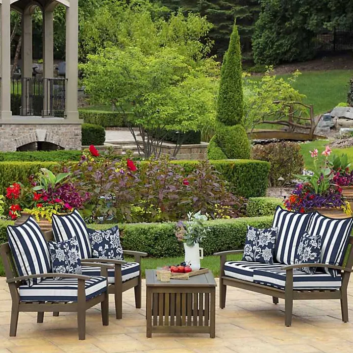 Sapphire Ashland Jacobean Outdoor Pillow