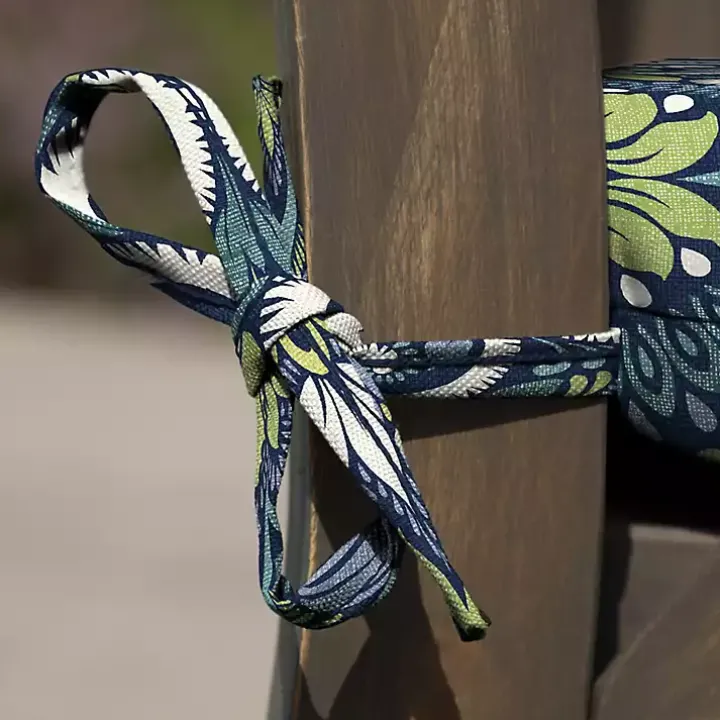 Sapphire Aurora Damask Luxe Outdoor Seat Cushion