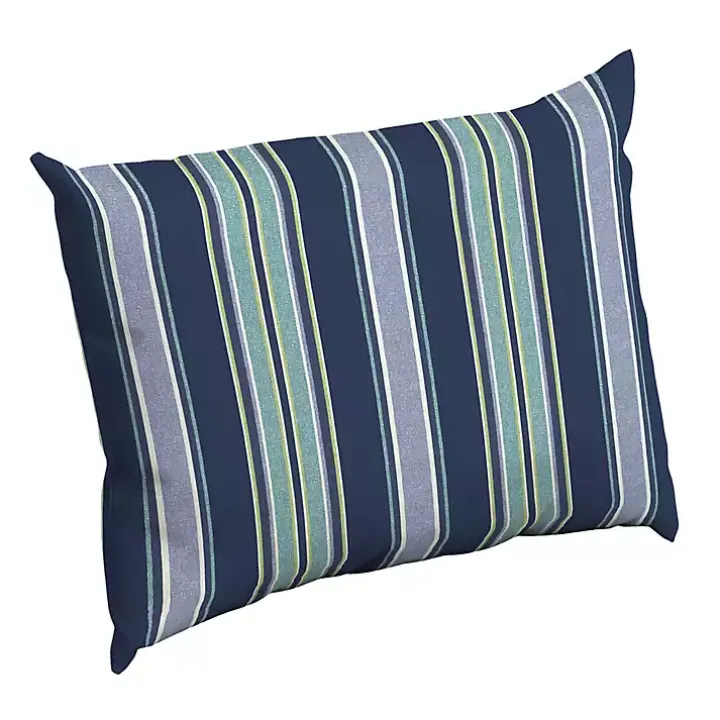 Sapphire Aurora Stripe Outdoor Lumbar Pillow