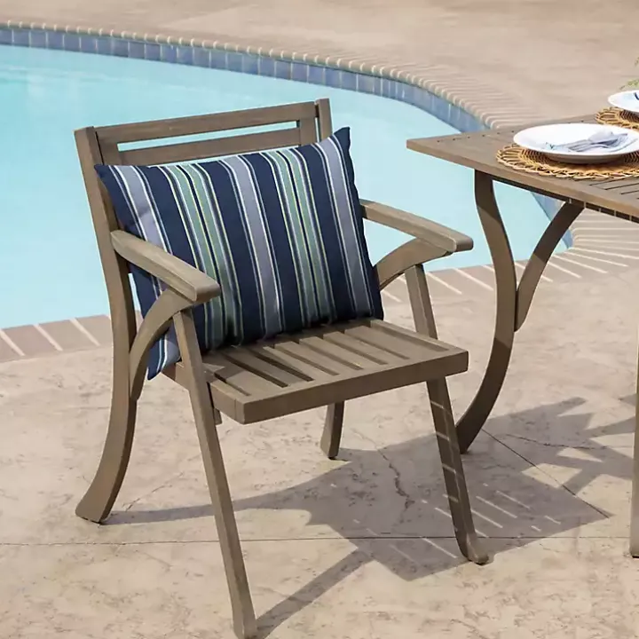 Sapphire Aurora Stripe Outdoor Lumbar Pillow