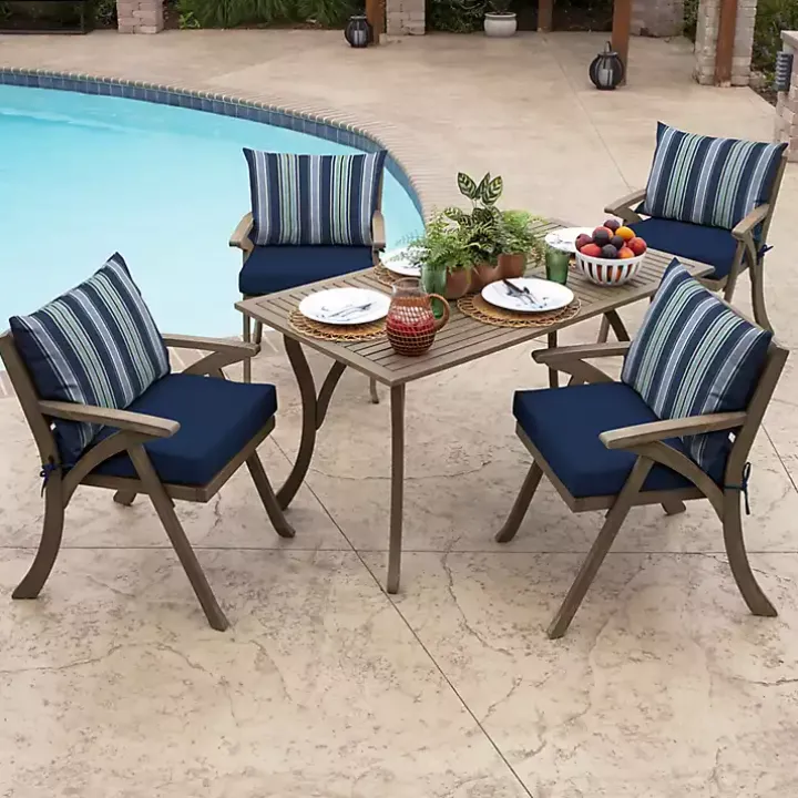 Sapphire Aurora Stripe Outdoor Lumbar Pillow