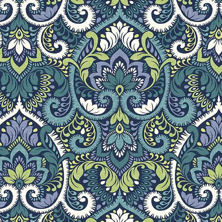 Sapphire Damask Luxe Outdoor Dining Chair Cushion