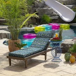 Sapphire Damask Outdoor Chaise Cushion