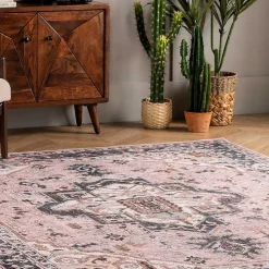 Sasha Medallion Washable Area Rug, 4x6