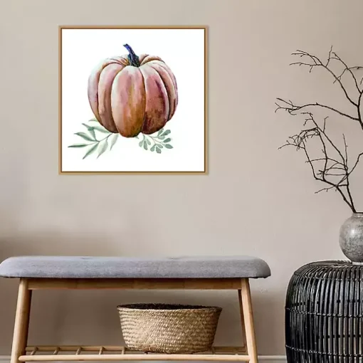 Scenic Pumpkin Watercolor Framed Wall Art