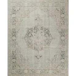 Sea Green Vintage Medallion Area Rug, 2x3