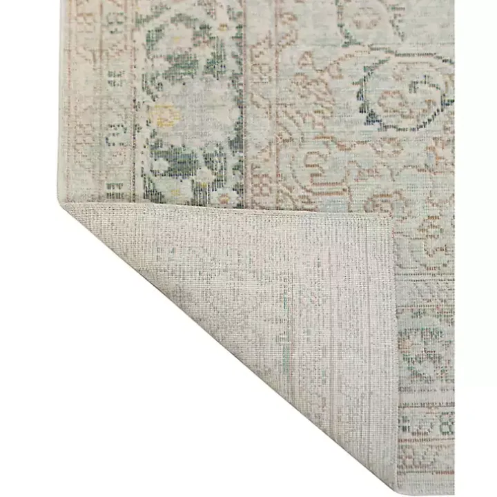 Sea Green Vintage Medallion Area Rug, 2x3