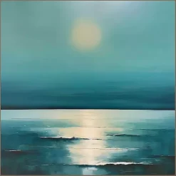 Sea Sunrise Framed Canvas Art Print