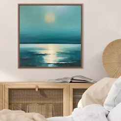 Sea Sunrise Framed Canvas Art Print