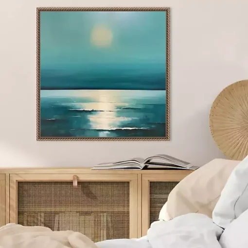 Sea Sunrise Framed Canvas Art Print