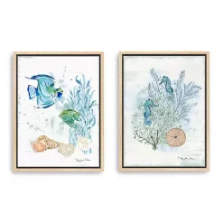 Sea Whispers Framed Canvas Art Prints, Set of 2