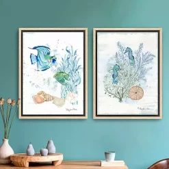 Sea Whispers Framed Canvas Art Prints, Set of 2