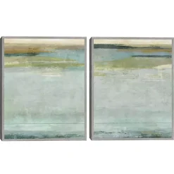 Seafoam Framed Canvas Art Prints, Set of 2