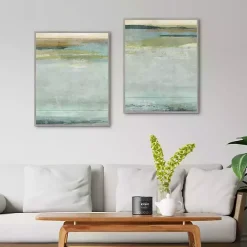 Seafoam Framed Canvas Art Prints, Set of 2