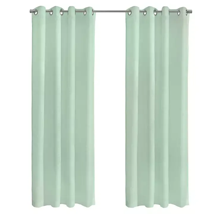 Seafoam Green Boucle Sheer Curtain Panel, 95 in.