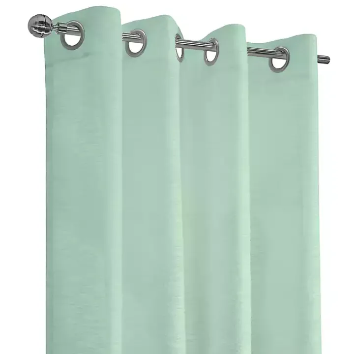 Seafoam Green Boucle Sheer Curtain Panel, 95 in.