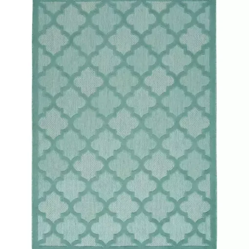 Seaglass Trellis Outdoor Area Rug, 5x7