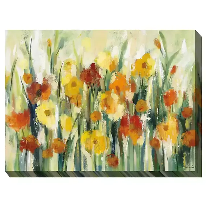 September Flowers Outdoor Canvas Art Print
