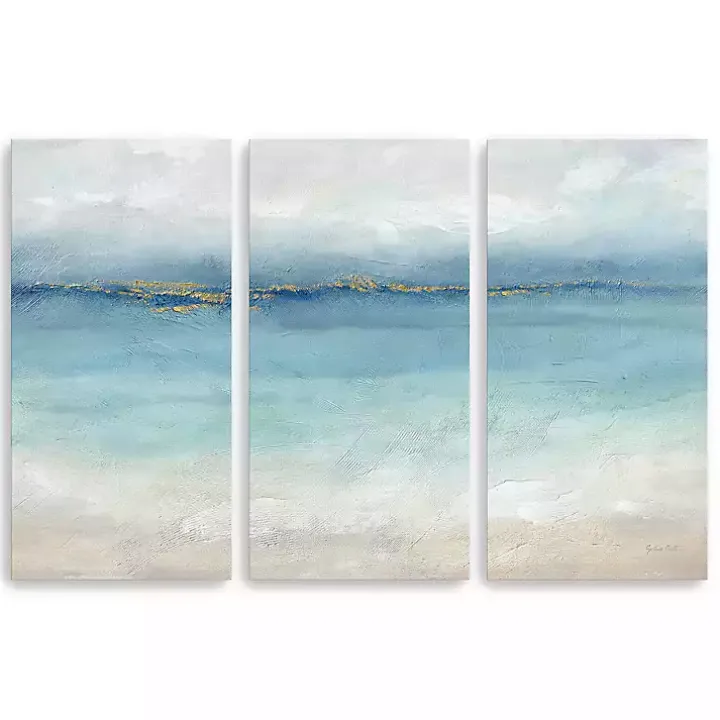 Serene Sea Landscape Canvas Art Prints, Set of 3