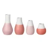Shades of Red Two-Toned Mini Vases, Set of 4