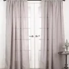 Sheer Dark Linen Curtain Panel, 108 in.