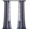 Sheer Navy Striped Curtain Panel Set, 95 in.