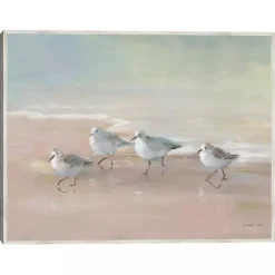 Shorebirds on the Sand Framed Canvas Art Print