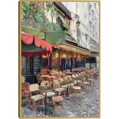 Sidewalk Cafe Framed Canvas Art Print