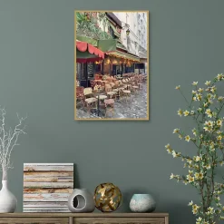 Sidewalk Cafe Framed Canvas Art Print
