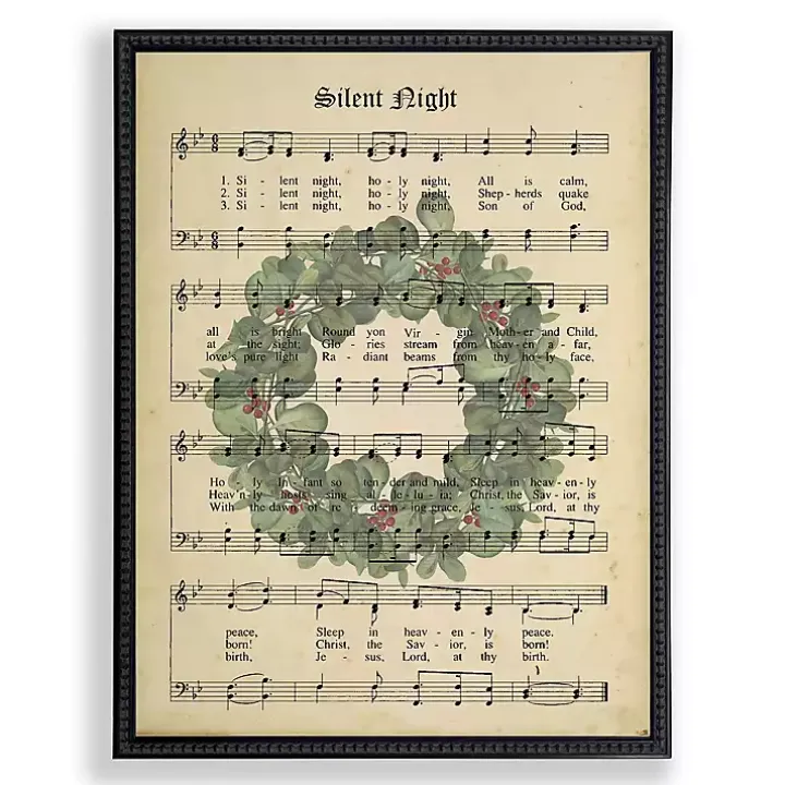 Silent Night Hymn Framed Christmas Art Print