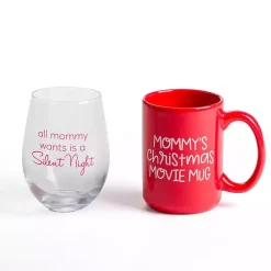 Silent Night 2-pc. Mug & Wine Glass Set
