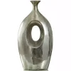 Silver Abstract Contemporary Vase, 22 in.