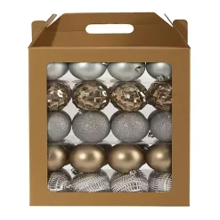 Silver and Gold Shatterproof Ornaments, Set of 40