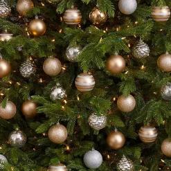 Silver and Gold Shatterproof Ornaments, Set of 64