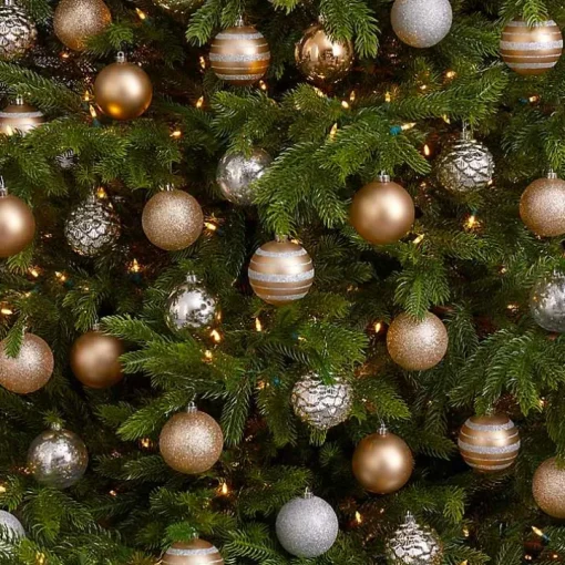 Silver and Gold Shatterproof Ornaments, Set of 64