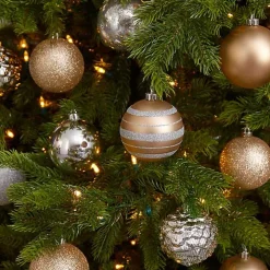 Silver and Gold Shatterproof Ornaments, Set of 64