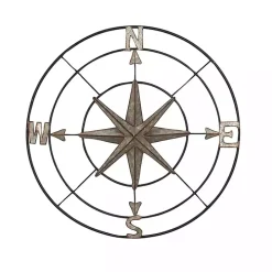 Silver Compass Rose Outdoor Plaque