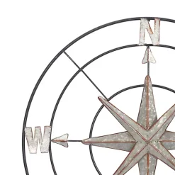 Silver Compass Rose Outdoor Plaque