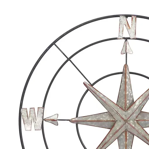 Silver Compass Rose Outdoor Plaque