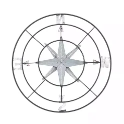 Silver Compass Rose Outdoor Plaque