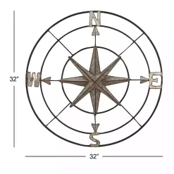 Silver Compass Rose Outdoor Plaque