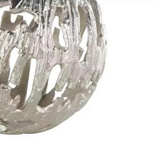 Silver Cut-Out Metal Orbs, Set of 3