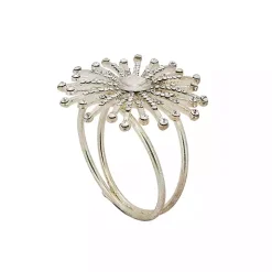 Silver Glitter Starburst 4-pc. Napkin Ring Set