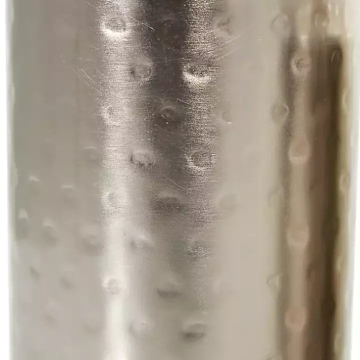 Silver Hammered Metal Candle Holders, Set of 3