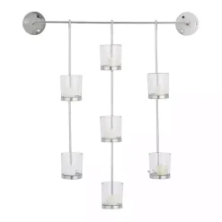 Silver Hanging Glass Votive Wall Plaque