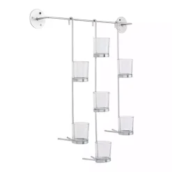 Silver Hanging Glass Votive Wall Plaque